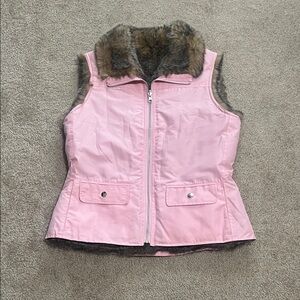 Harold's Pink Faux Fur-Lined Reversible Vest